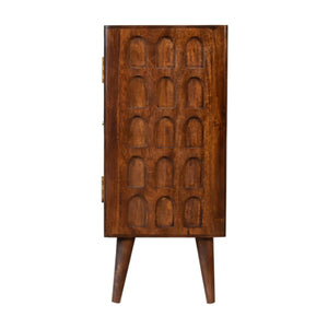 Arch Cabinet | Chestnut Finish | Curved Storage Design