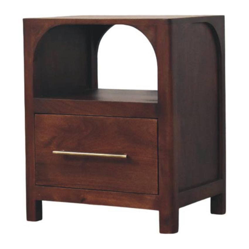 Arched Edge 1 Drawer Bedside | Curved Nightstand | Soft Bedroom Storage