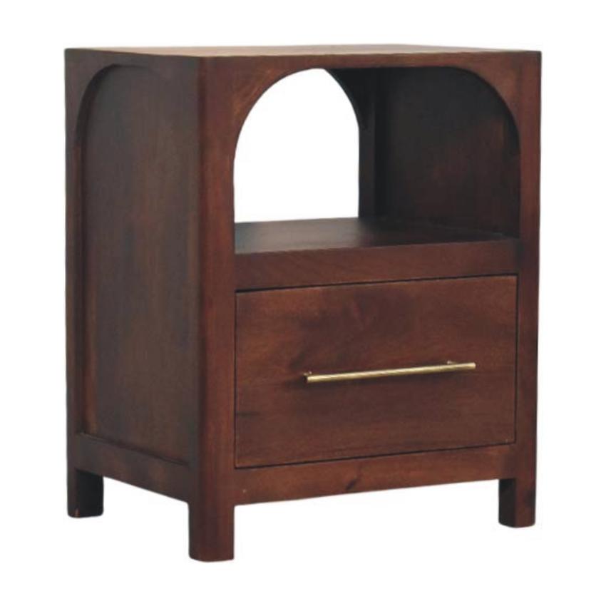 Arched Edge 1 Drawer Bedside | Curved Nightstand | Soft Bedroom Storage
