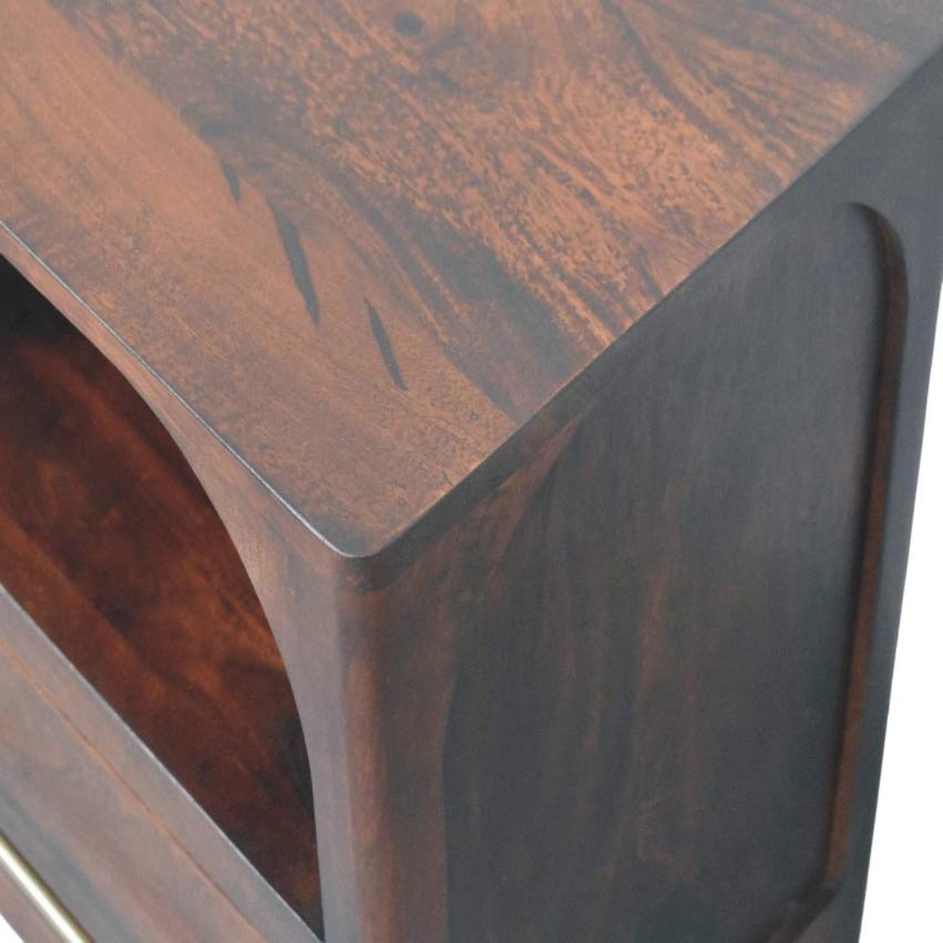 Arched Edge 1 Drawer Bedside | Curved Nightstand | Soft Bedroom Storage