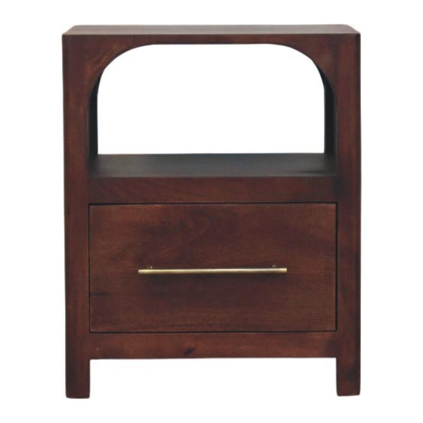 Arched Edge 1 Drawer Bedside | Curved Nightstand | Soft Bedroom Storage