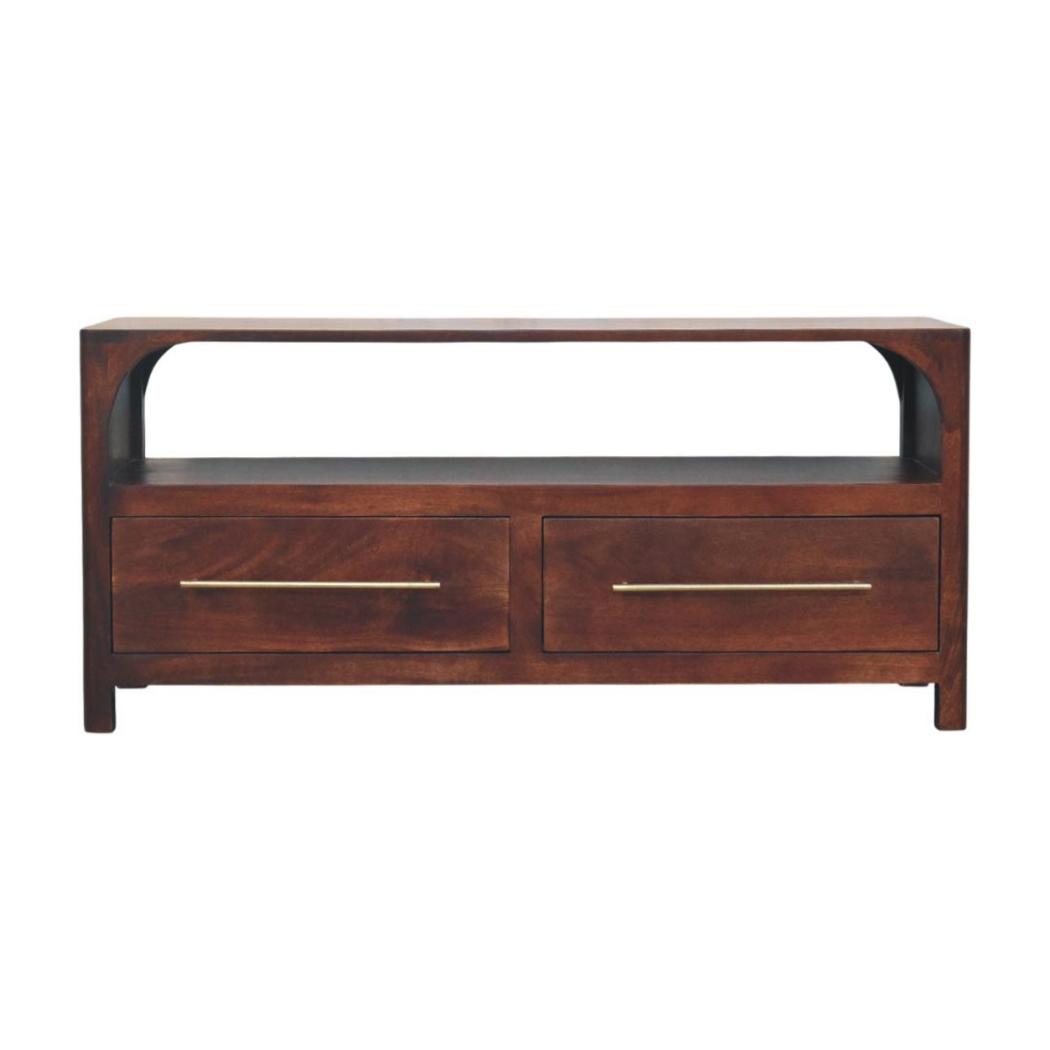 Arched Edge 2-Drawer Media Unit | Soft Arched Form | Living Room Furniture