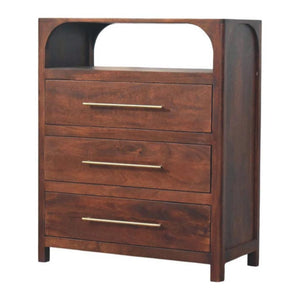 Arched Edge 3-Drawer Chest | Soft Arched Form | Bedroom Storage