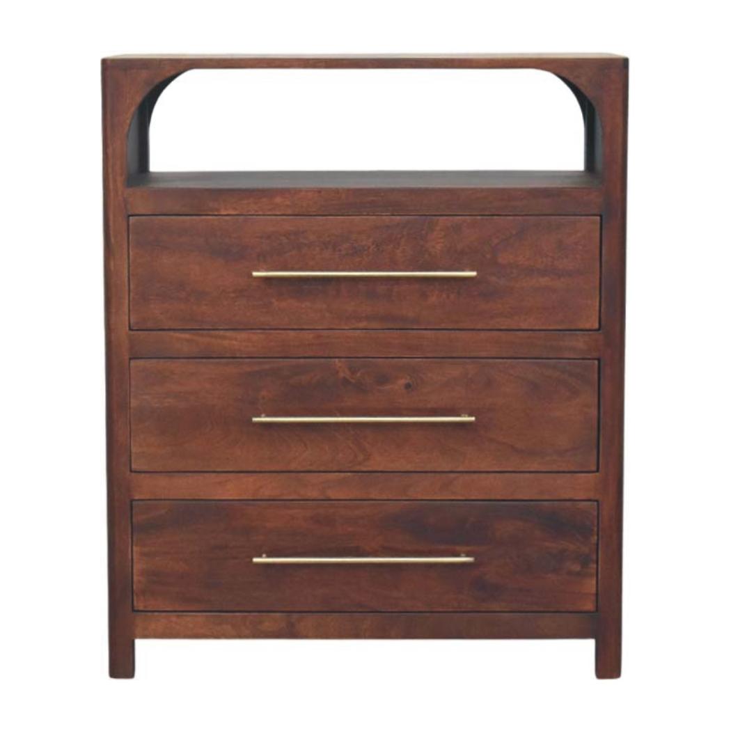 Arched Edge 3-Drawer Chest | Soft Arched Form | Bedroom Storage