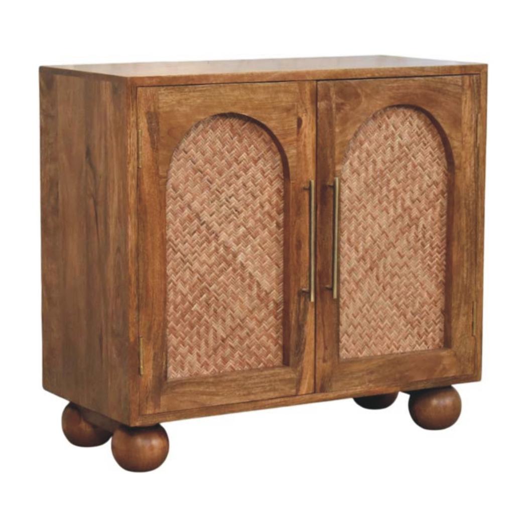 Arched Rattan Two-Door Sideboard | Woven Storage Cabinet