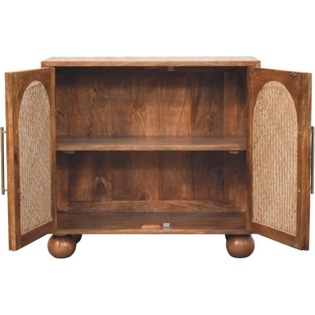 Arched Rattan Two-Door Sideboard | Woven Storage Cabinet