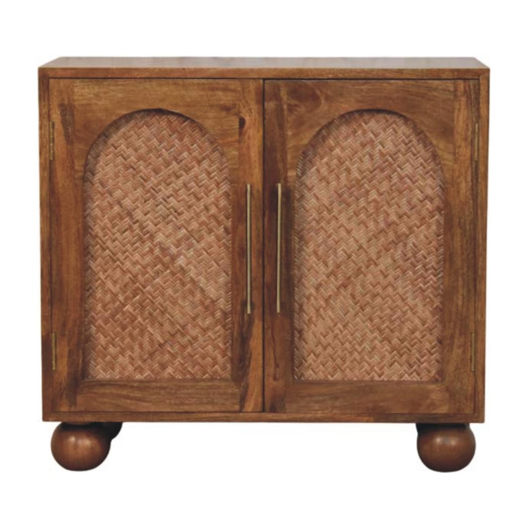 Arched Rattan Two-Door Sideboard | Woven Storage Cabinet