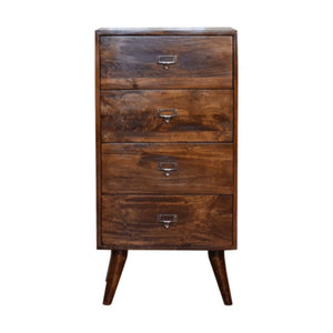 Archive Chestnut Filing Cabinet | Solid Mango Wood | Warm Timber Finish | Labelled Drawers