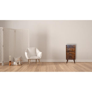 Archive Chestnut Filing Cabinet | Solid Mango Wood | Warm Timber Finish | Labelled Drawers