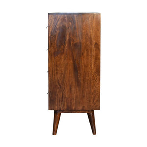 Archive Chestnut Filing Cabinet | Solid Mango Wood | Warm Timber Finish | Labelled Drawers
