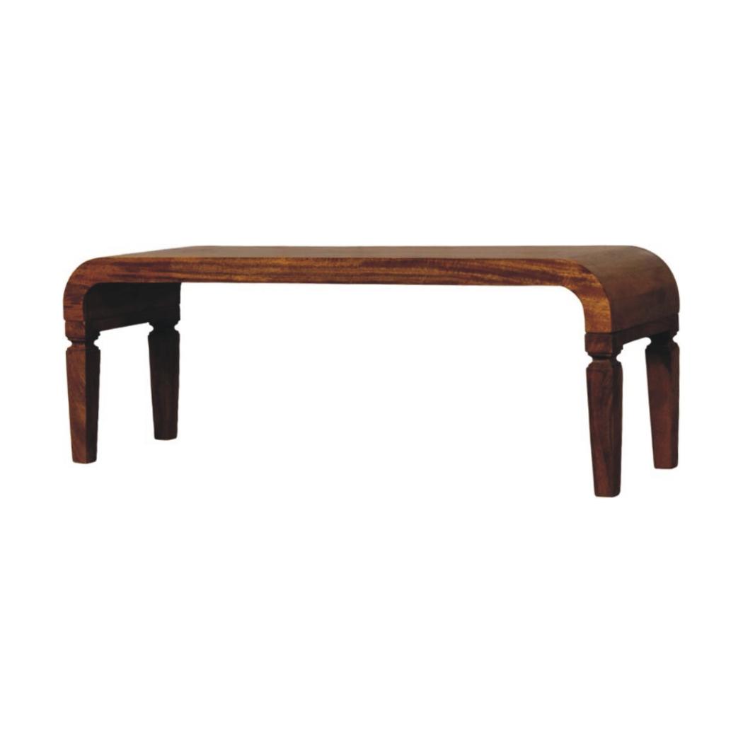 Arcus Coffee Table | Solid Mango Wood | Amber Oak Finish | Modern Living Room Coffee Table