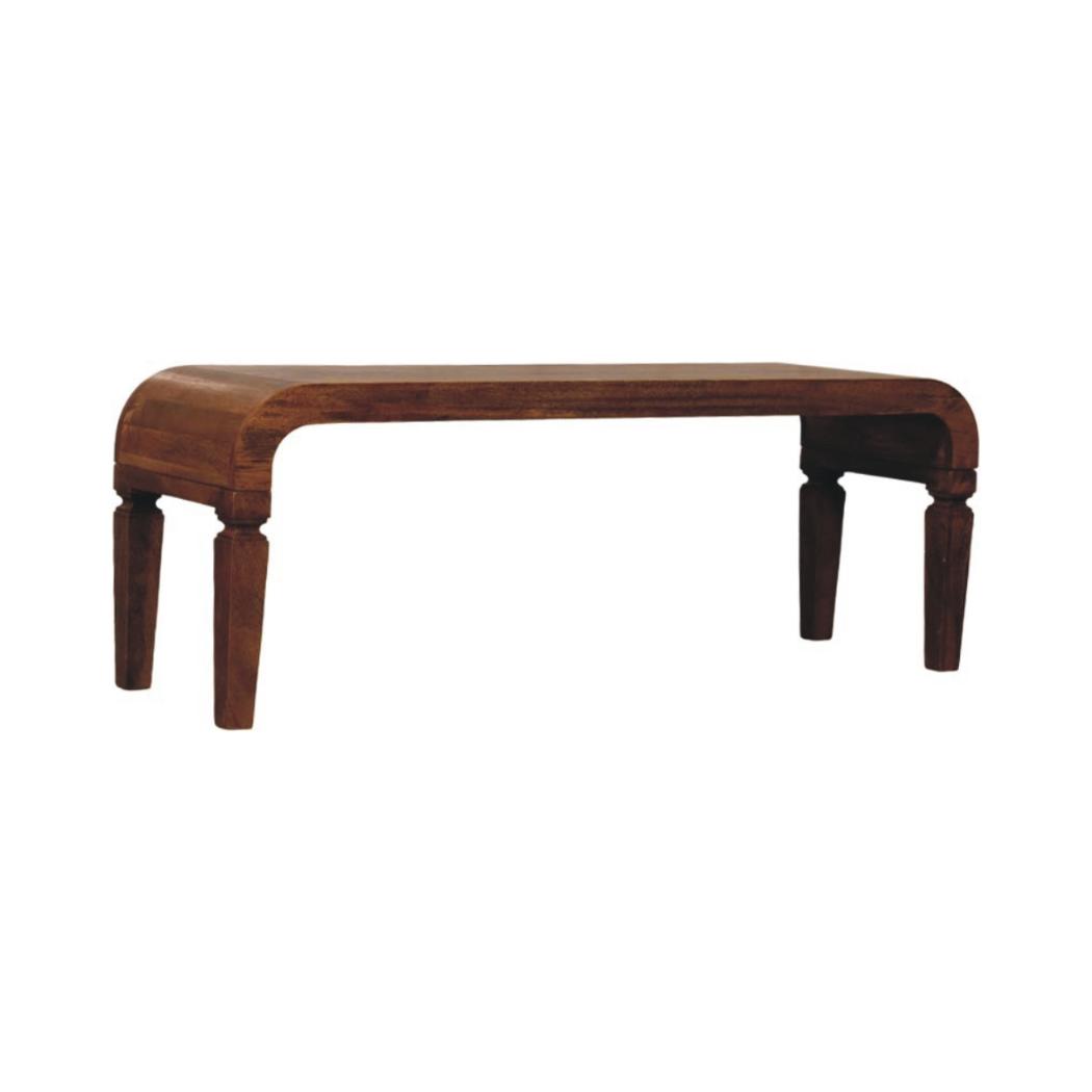 Arcus Coffee Table | Solid Mango Wood | Amber Oak Finish | Modern Living Room Coffee Table