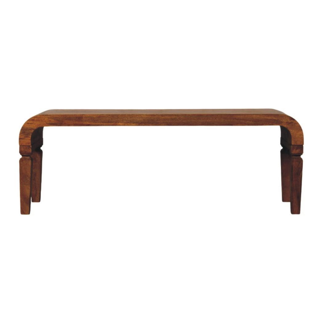 Arcus Coffee Table | Solid Mango Wood | Amber Oak Finish | Modern Living Room Coffee Table
