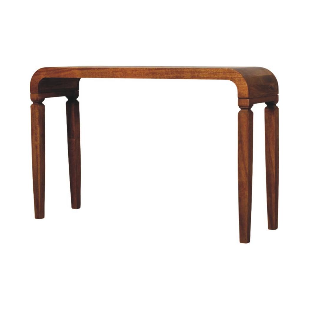 Arcus Console Table | Solid Mango Wood | Amber Oak Finish | Hallway Entry Console