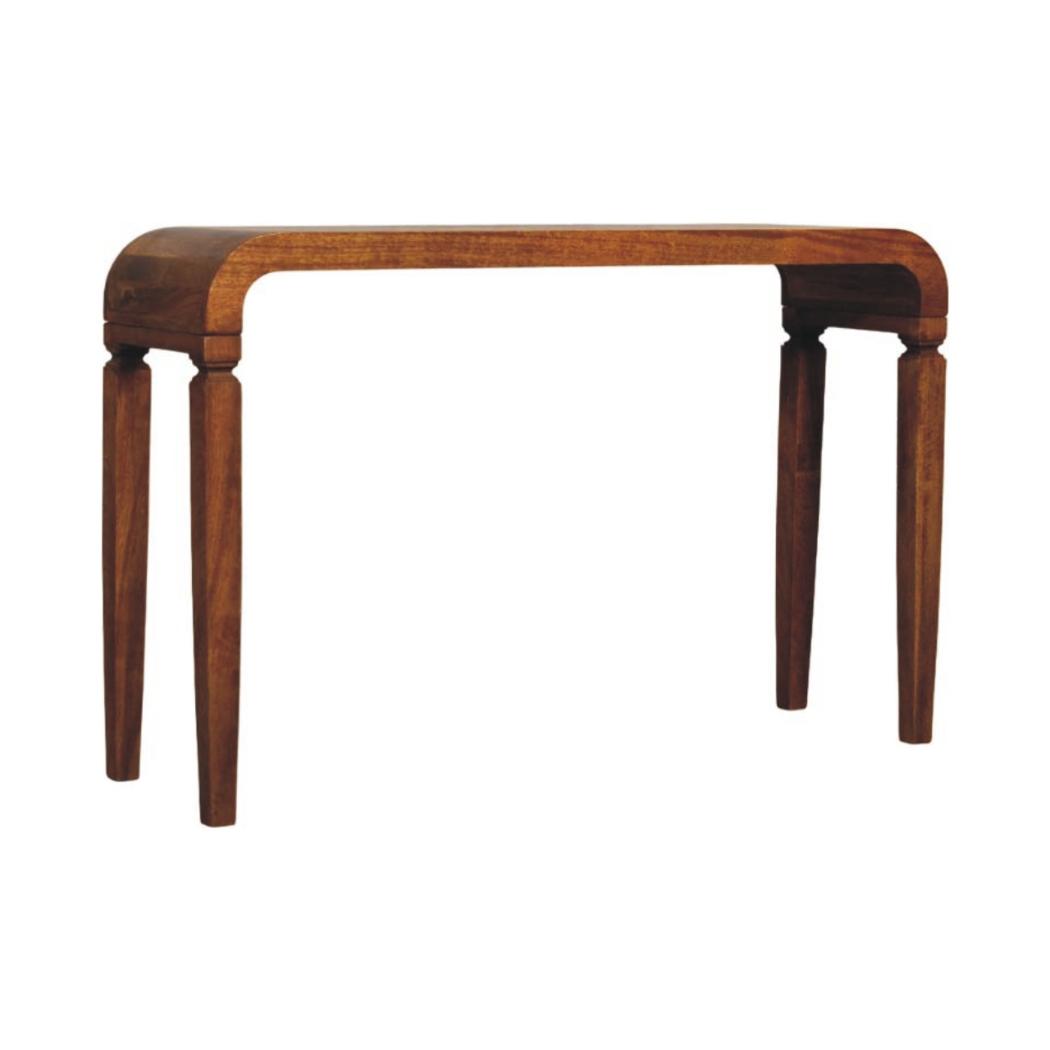 Arcus Console Table | Solid Mango Wood | Amber Oak Finish | Hallway Entry Console