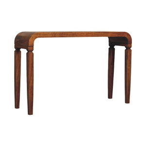 Arcus Console Table | Solid Mango Wood | Amber Oak Finish | Hallway Entry Console