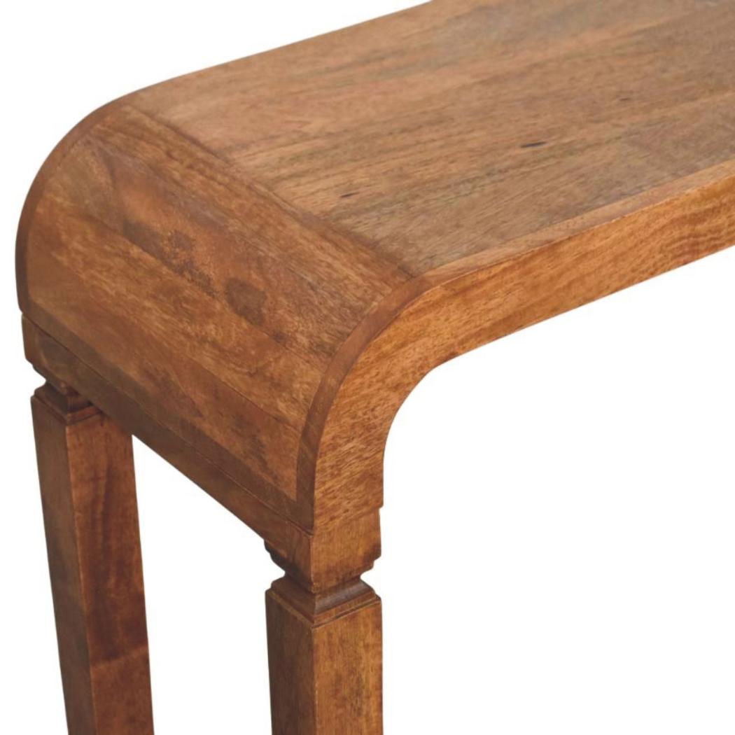 Arcus Console Table | Solid Mango Wood | Amber Oak Finish | Hallway Entry Console
