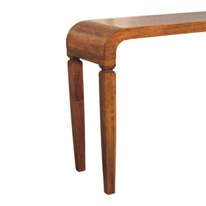 Arcus Console Table | Solid Mango Wood | Amber Oak Finish | Hallway Entry Console