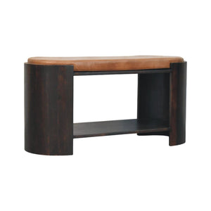 Arcus Shoe Bench | Solid Mango Wood | Curved Profile | Entryway Storage Seat