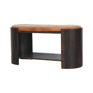 Arcus Shoe Bench | Solid Mango Wood | Curved Profile | Entryway Storage Seat