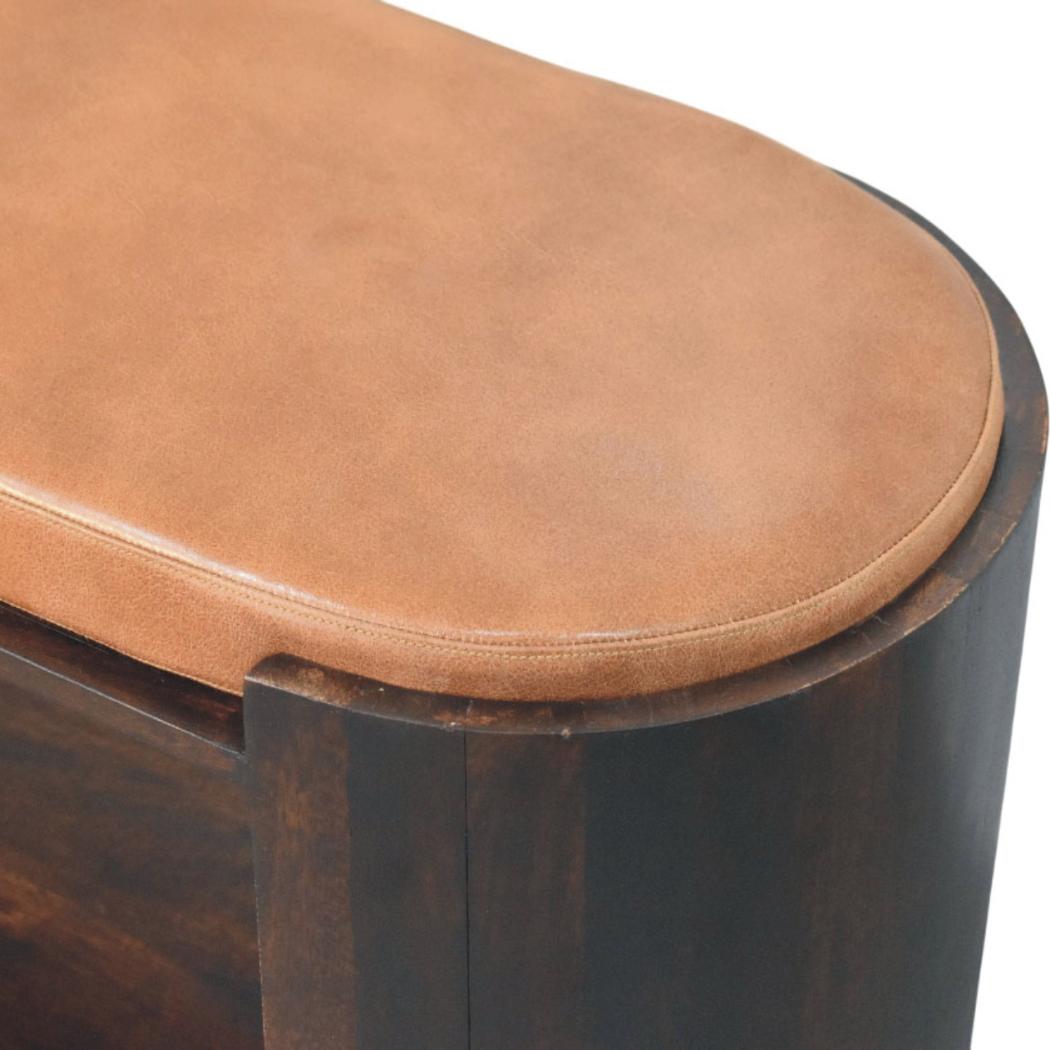 Arcus Shoe Bench | Solid Mango Wood | Curved Profile | Entryway Storage Seat