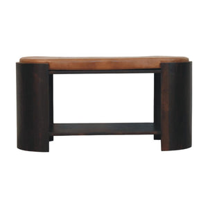 Arcus Shoe Bench | Solid Mango Wood | Curved Profile | Entryway Storage Seat