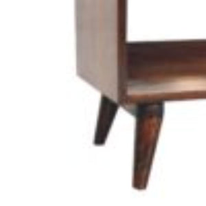 Arden Bedroom Bench | Solid Mango Wood | California Walnut Finish | Mud Linen Upholstered Seat
