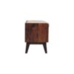 Arden Bedroom Bench | Solid Mango Wood | California Walnut Finish | Mud Linen Upholstered Seat