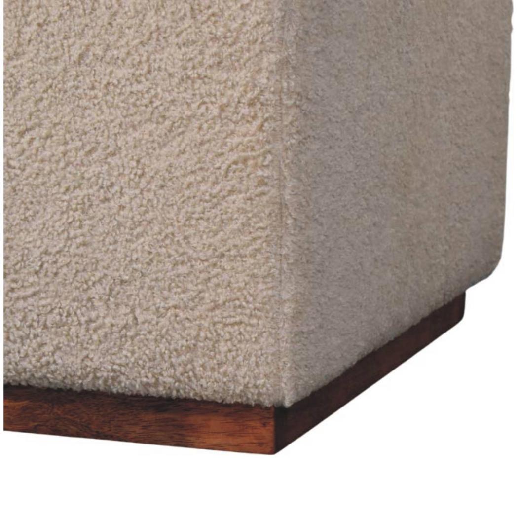 Arden Bench Duo | Solid Mango Wood | Honey Caramel Finish | Bouclé Upholstered Hallway Bench with Centre Table