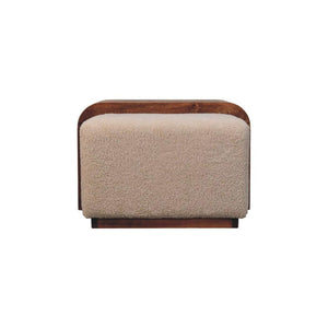 Arden Bench Duo | Solid Mango Wood | Honey Caramel Finish | Bouclé Upholstered Hallway Bench with Centre Table
