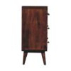 Arden Chest of Drawers | Solid Mango Wood | California Walnut Finish | 3 Drawer Storage Chest