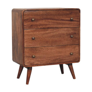 Arden Chest of Drawers | Solid Mango Wood | Honey Caramel Finish | 3 Drawer Storage Chest