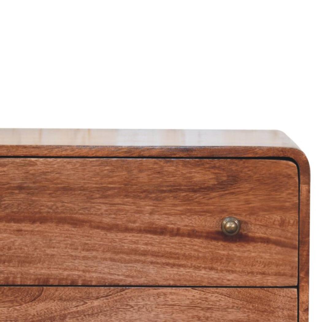 Arden Chest of Drawers | Solid Mango Wood | Honey Caramel Finish | 3 Drawer Storage Chest