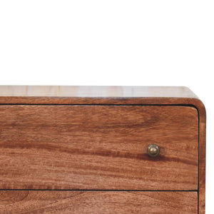 Arden Chest of Drawers | Solid Mango Wood | Honey Caramel Finish | 3 Drawer Storage Chest
