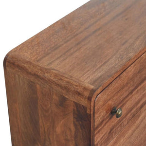 Arden Chest of Drawers | Solid Mango Wood | Honey Caramel Finish | 3 Drawer Storage Chest