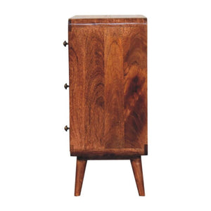 Arden Chest of Drawers | Solid Mango Wood | Honey Caramel Finish | 3 Drawer Storage Chest