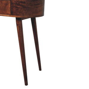 Arden Console Table | Solid Mango Wood | Honey Caramel Finish | Rounded Hallway Console with Drawer