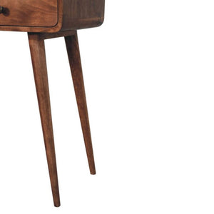 Arden Curved Console Table | Solid Mango Wood | Honey Caramel Finish | 2 Drawer Hallway Console Table
