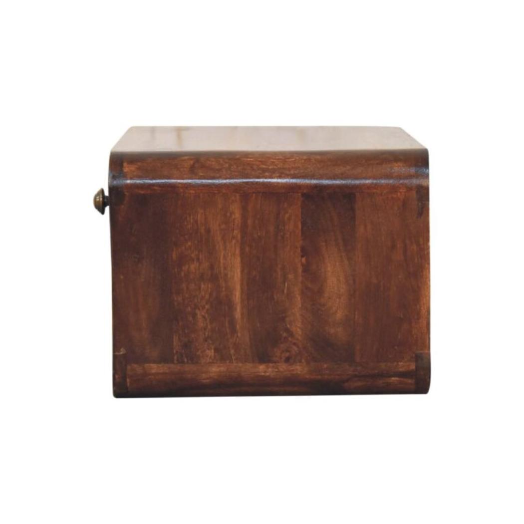 Arden Floating Bedside Table | Solid Mango Wood | California Walnut Finish | 1 Drawer Wall Mounted Nightstand with Open Shelf