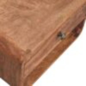 Arden Floating Bedside Table | Solid Mango Wood | Honey Caramel Finish | 1 Drawer Wall Mounted Nightstand with Open Shelf