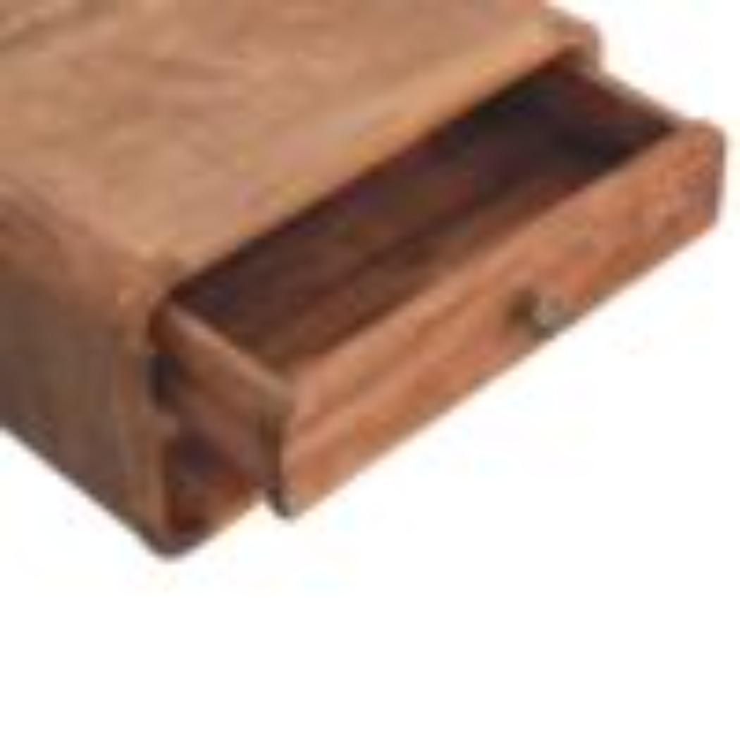 Arden Floating Bedside Table | Solid Mango Wood | Honey Caramel Finish | 1 Drawer Wall Mounted Nightstand with Open Shelf