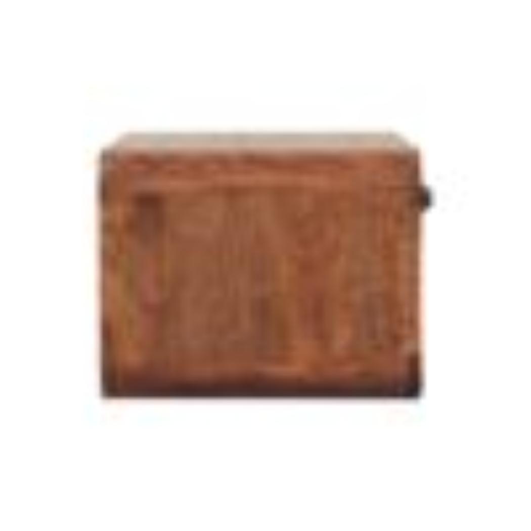 Arden Floating Bedside Table | Solid Mango Wood | Honey Caramel Finish | 1 Drawer Wall Mounted Nightstand with Open Shelf