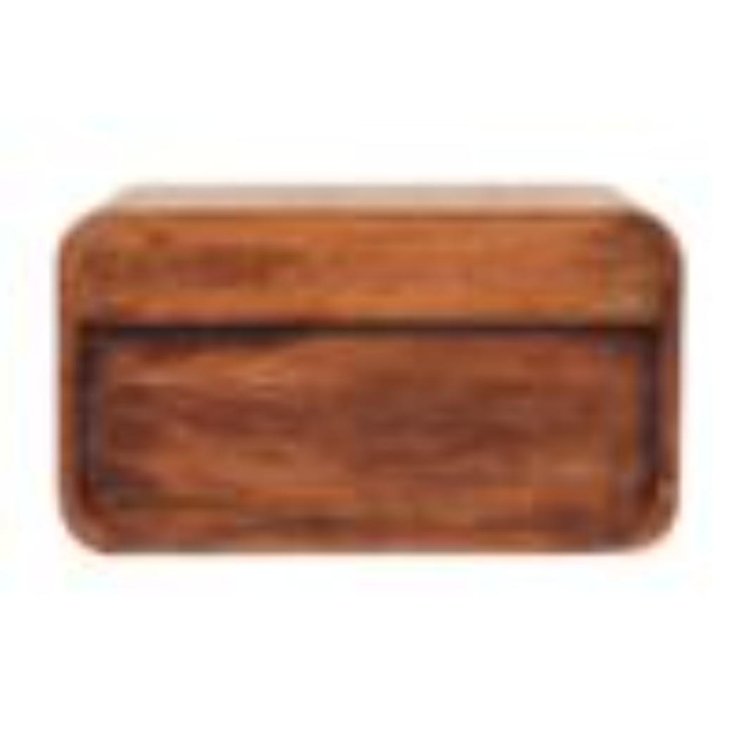 Arden Floating Bedside Table | Solid Mango Wood | Honey Caramel Finish | 1 Drawer Wall Mounted Nightstand with Open Shelf