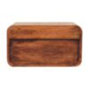 Arden Floating Bedside Table | Solid Mango Wood | Honey Caramel Finish | 1 Drawer Wall Mounted Nightstand with Open Shelf