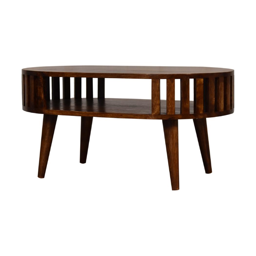 Ariella Chestnut Coffee Table | Solid Mango Wood | Artisan-Crafted Design