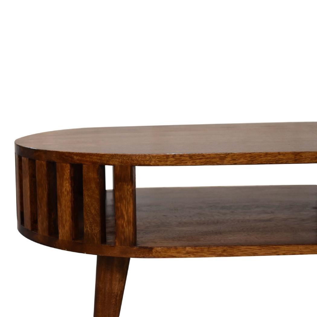 Ariella Chestnut Coffee Table | Solid Mango Wood | Artisan-Crafted Design