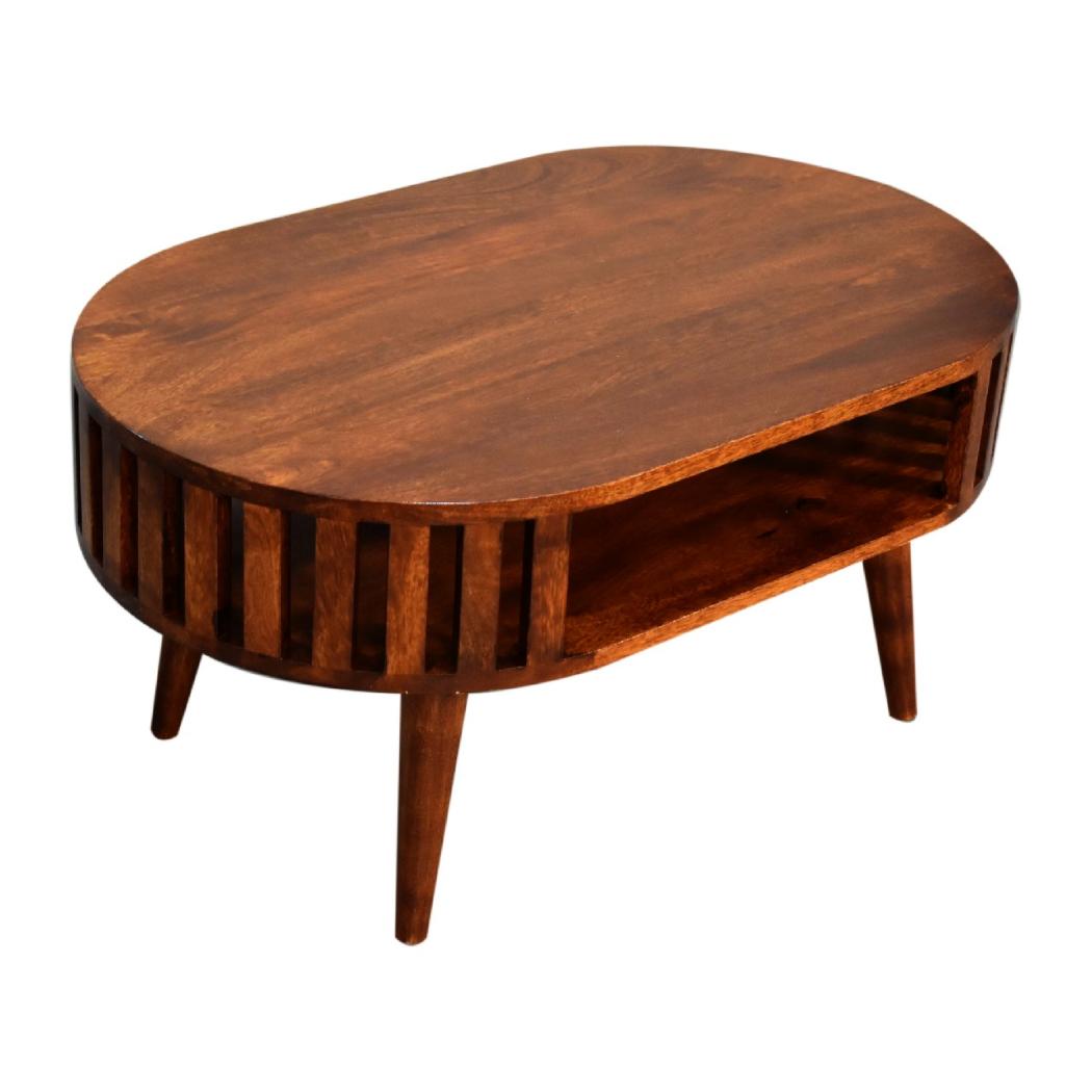 Ariella Chestnut Coffee Table | Solid Mango Wood | Artisan-Crafted Design