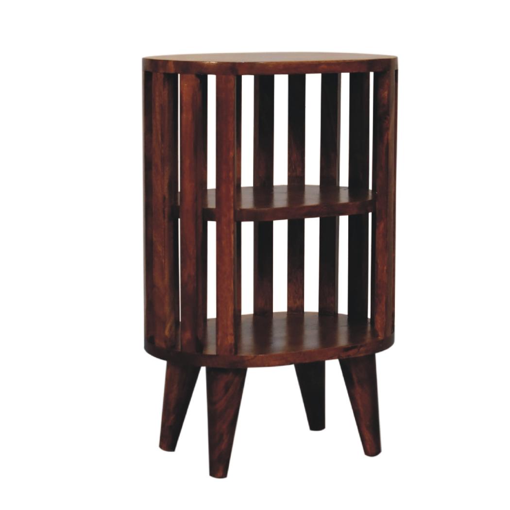 Ariella Double Shelf Chestnut Bedside | Solid Mango Wood | Double Open Shelf
