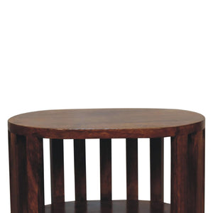 Ariella Double Shelf Chestnut Bedside | Solid Mango Wood | Double Open Shelf
