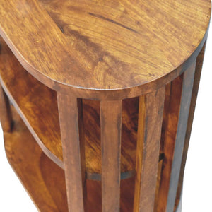 Ariella Double Shelf Chestnut Bedside | Solid Mango Wood | Double Open Shelf